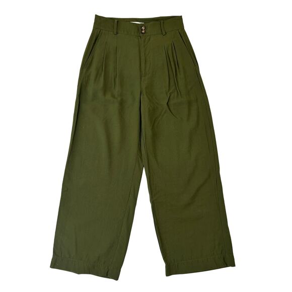 Madewell women's Cropped High Waisted Pleated Trouser Size 0 - Picture 1 of 3